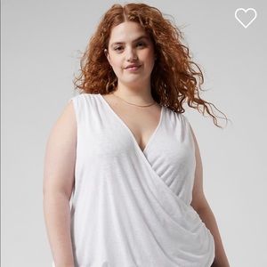 Athleta Breezy Wrap Tank, white, 1x